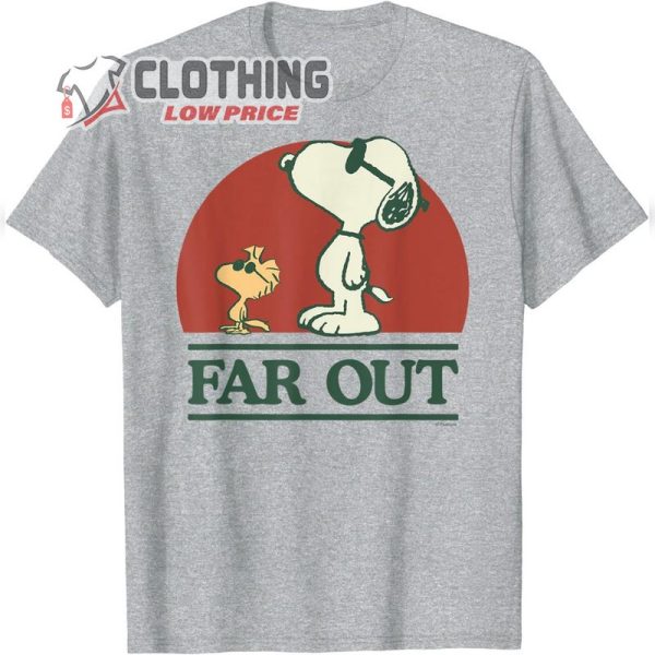 Peanuts Snoopy and Woodstock Far out T-Shirt, Far Out Snoopy Woodstock Peanuts Halloween Tee