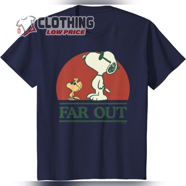 Peanuts Snoopy and Woodstock Far out T-Shirt, Far Out Snoopy Woodstock Peanuts Halloween Tee