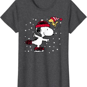 Peanuts Snoopy and Woodstock Skate Holiday Short Sleeve T Shirt4