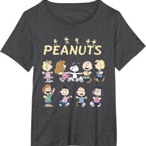 Peanuts Snoopy and friends dancing Tee,Woodstock Peanuts Friends Halloween Dance Sleeve T-Shirt