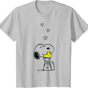 Peanuts Valentine Snoopy and Woodstock Hugs and Love Halloween T-Shirt