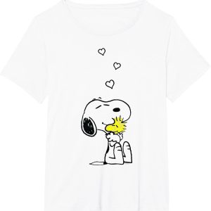 Peanuts Valentine Snoopy and Woodstock Hugs and Love Halloween T-Shirt