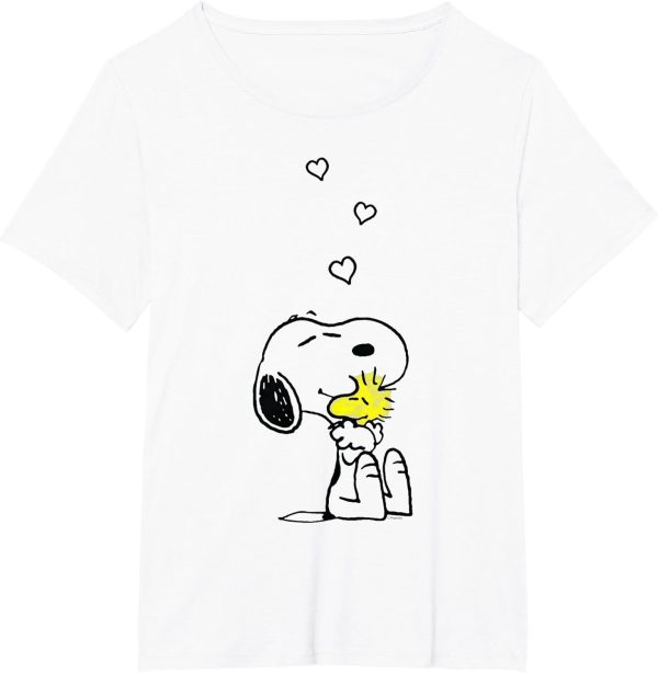 Peanuts Valentine Snoopy and Woodstock Hugs and Love Halloween T-Shirt