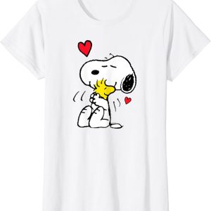 Peanuts Valentine Snoopy and Woodstock Lots of Love Short Sleeve T-Shirt