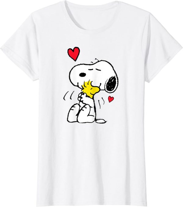 Peanuts Valentine Snoopy and Woodstock Lots of Love Short Sleeve T-Shirt