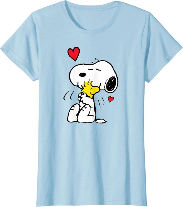 Peanuts Valentine Snoopy and Woodstock Lots of Love Short Sleeve T-Shirt