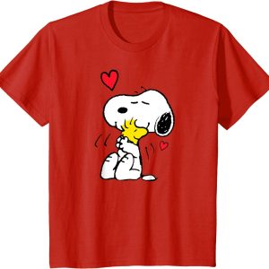 Peanuts Valentine Snoopy and Woodstock Lots of Love Short Sleeve T Shirt3