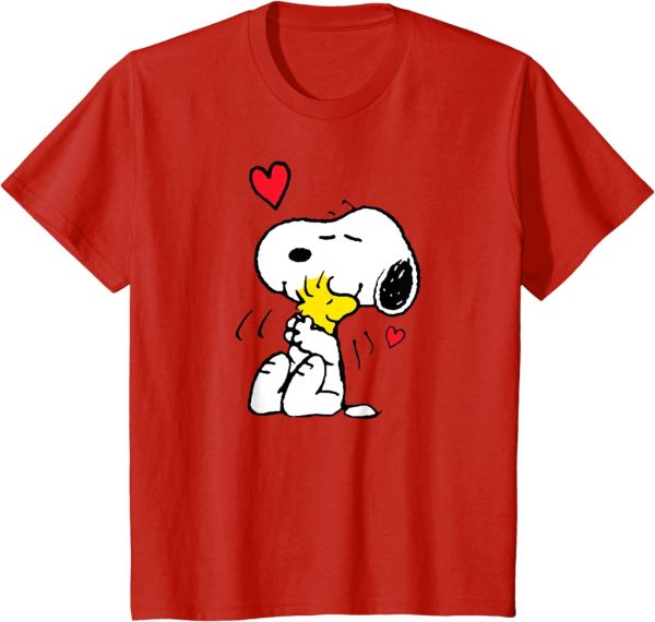 Peanuts Valentine Snoopy and Woodstock Lots of Love Short Sleeve T-Shirt