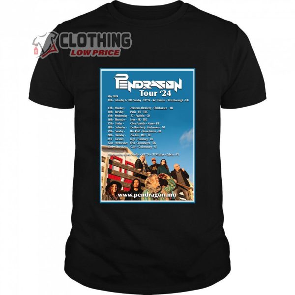 Pendragon 2024 European Tour Dates Merch, Pendragon Album Shirt, Pendragon Tour 2024 T-Shirt