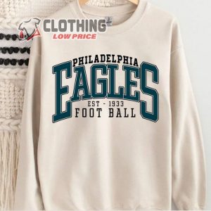 Philadelphia Football Sweatshirt, Vintage Eagles Football Crewneck Sweater, Football Women Shirt Philadelphia Football Shirt