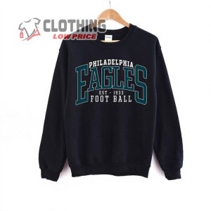 Philadelphia Football Sweatshirt, Vintage Eagles Football Crewneck Sweater, Football Women Shirt Philadelphia Football Shirt