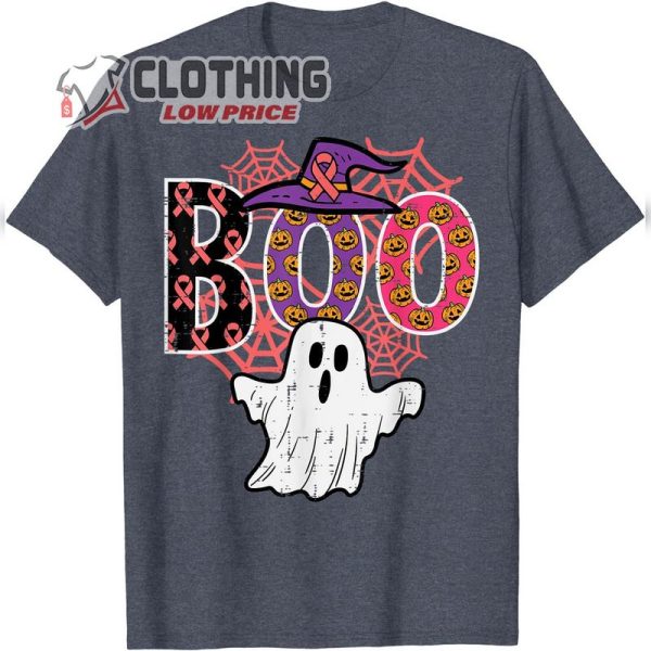 Pink Boo Spider Web Ghost Halloween Costume T-Shirt