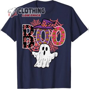 Pink Boo Spider Web Ghost Halloween Costume T Shirt3