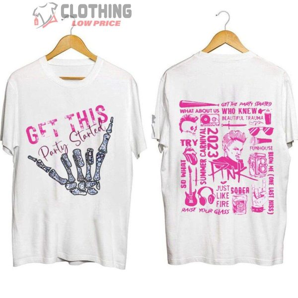 Pink Tour Get This Party Started Merch, Pink Summer Carnival 2023 Shirt, Pink Lovers Shirt Music Tour 2023 T-Shirt