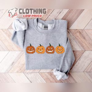 Pumpkin Sweatshirt Halloween Crewneck Sweatshirt Spooky Season Pumpkin Halloween Shirt