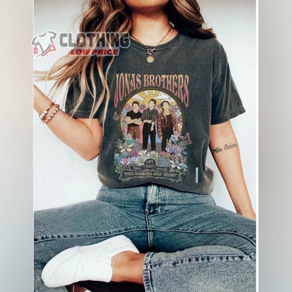 Retro Jonas Brothers Est 2005 Tour Shirt, Five Albums One Night T-Shirt, Jonas Brothers Merch, Jonas Brothers Album Tee, Jonas The Eras Tour 2023, Jonas Brothers Tour 2023, Jonas Brothers Gift