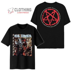 Rob Zombie Freaks On Parade Tour 2023 Unisex T Shirt Rob Zombie Alice Cooper Tour Ticket Shirts Rob Zombie Concert Music Tee Merch