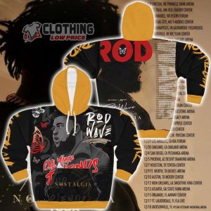 Rod Wave Nostalgia 2023 Tour Concert Dates Hoodie 3D All Over Printed
