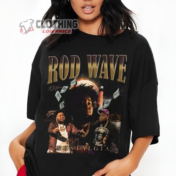 Rod Wave Nostalgia Merch, Rod Wave Nostalgia 90S Rap Music Shirt, Retro Rod Wave World Tour 2023 Tickets Unisex T-Shirt