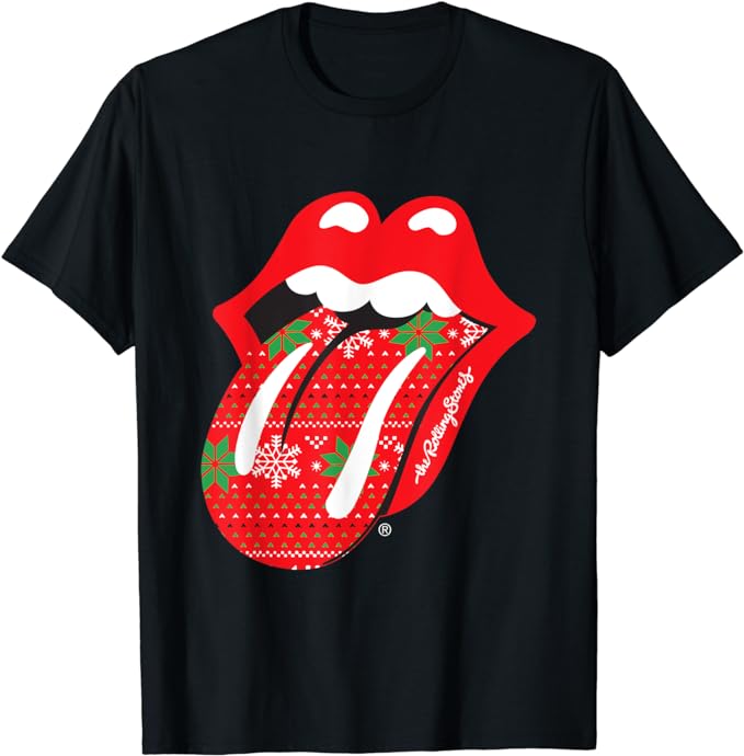 Rolling Stones Christmas Tongue T Shirt amazon