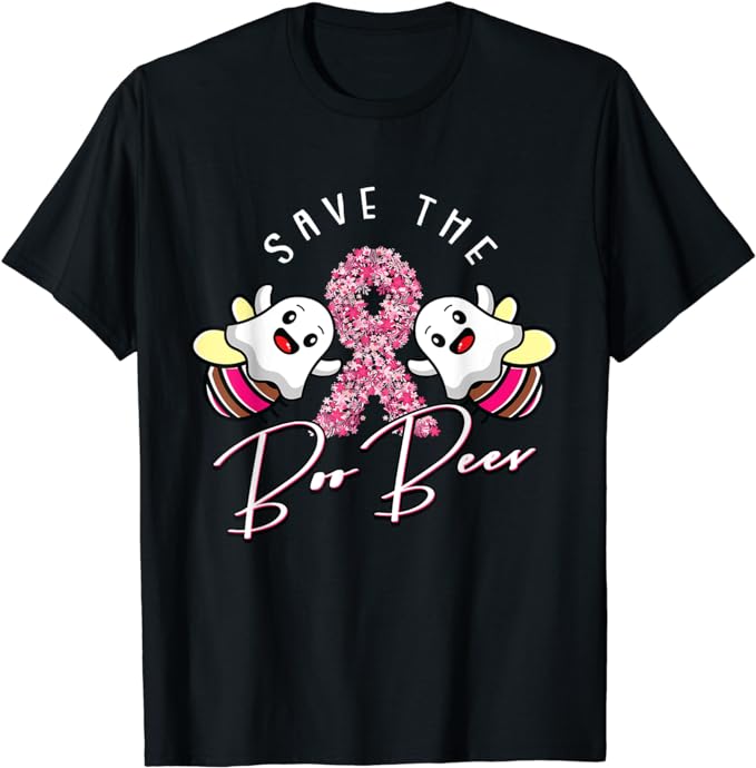 Save The Boo Bees Breast Cancer Awareness Ribbon Warrior T Shirt amazon