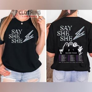 Say She She Silver Tour 2023 Merch, Say She She Tour 2023 Tee, Silver Tour 2023 Shirt, Moe’s Alley Say She She With Special Guests TheyLive T-Shirt