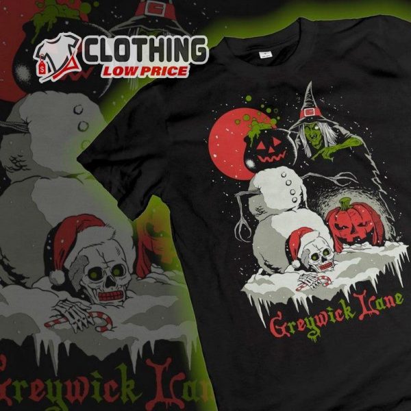 Scary Pumpkin Halloween Christmas Shirt, Christmas snowman Skeleton Halloween Tee