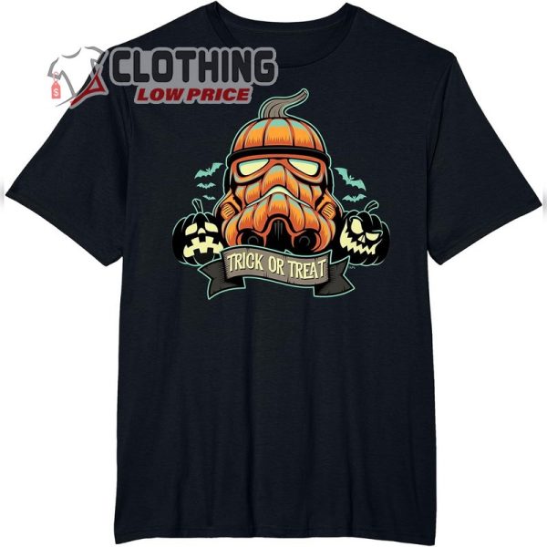 Scary Star Wars Halloween Stormtrooper Jack o' Lantern Pumpkin T Shirt