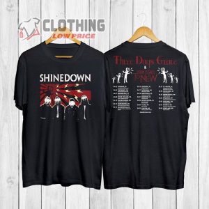 Shine Down Band 2023 Tour Shirt, Shinedown Three Days Grace And From Ashes To New U.s Shirt, Shinedown Tour 2023 Setlist Merch