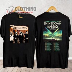 Shinedown Papa Roach 2023 T- Shirt, Shinedown Band 2023 Tour Shirts, The Revolutions Live 2023 Tour Shirt, Shinedown Band Shirt