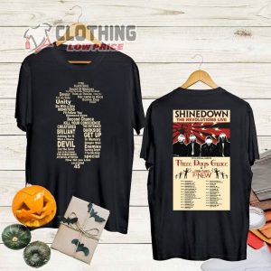Shinedown Three Days Grace From Ashes To New T- Shirt, Shinedown Band Concert Shirt, The Revolutions Live Tour 2023 Shinedown Unisex T- Shirt