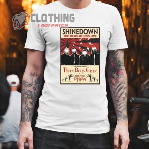 Shinedown Tour 2023 Setlist Hoodie, Shinedown Three Days Grace And From Ashes To New U.s Shirt, Shinedown Most Popular Song Merch
