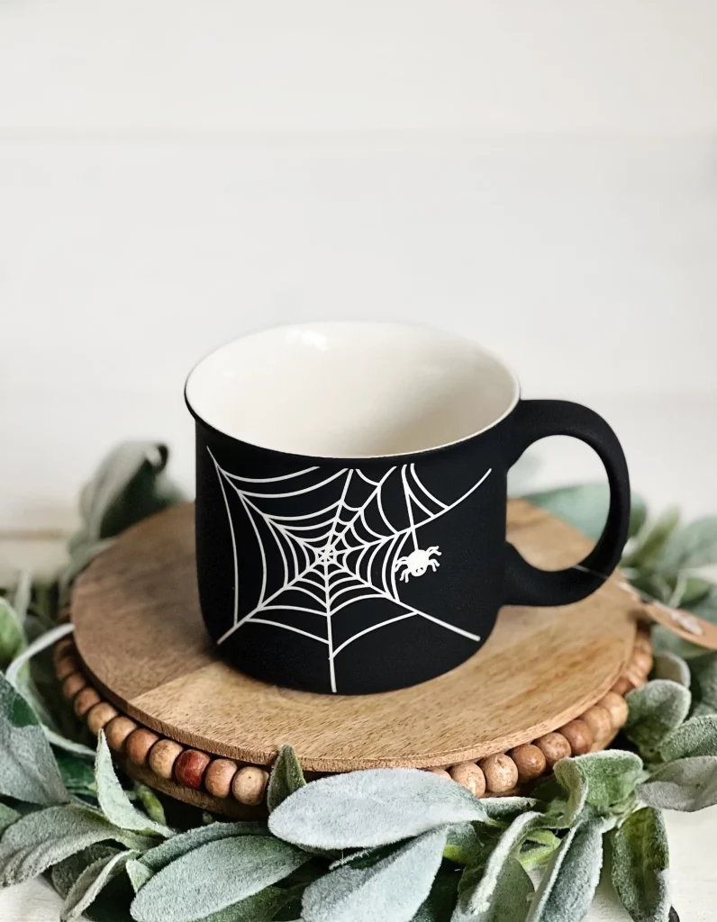Smooth touch matte black spider web mug etsy