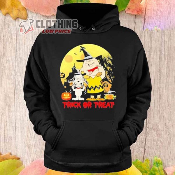 Snoopy And Charlie Trick Or Treat Happy Halloween 2023 Merch, Trick Or Treat Halloween Shirt, Snoopy And Charlie Halloween 2023 Hoodie