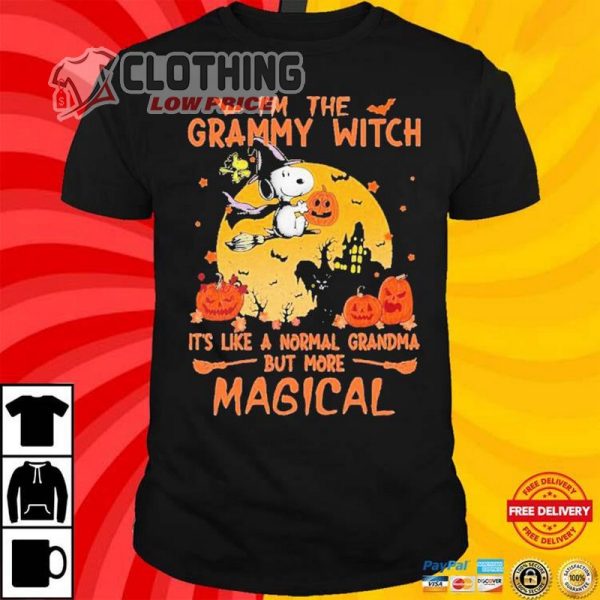 Snoopy Halloween 2023 T- Shirt, Official Snoopy Halloween Im The Grammy Witch Its Like A Normal Grandma But More Magical Hoodie, Best Snoopy Halloween Ideas Merch