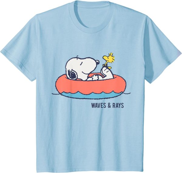 Snoopy Peanuts Woodstock Waves and Rays T-Shirt