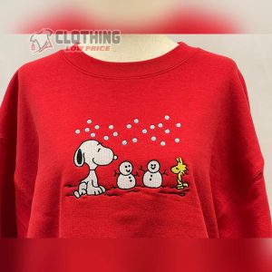 Snoopy Woodstock Merch Christmas Shirt Peanuts Snoopy Play With Snowman T Shirt 1