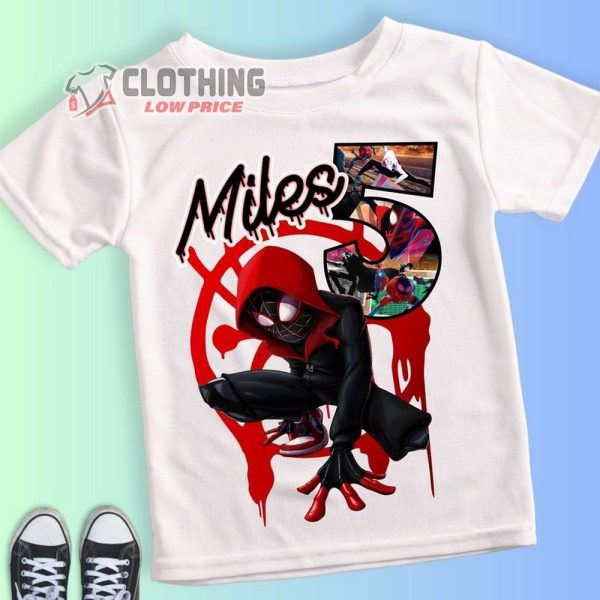 Spiderman Birthday Halloween T-Shirt, Miles Morales Theme Party Shirt, Gift Birthday Halloween Shirt