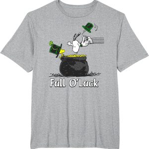 St Patrick Snoopy and Woodstock Peanuts Full OLuck T Shirt1