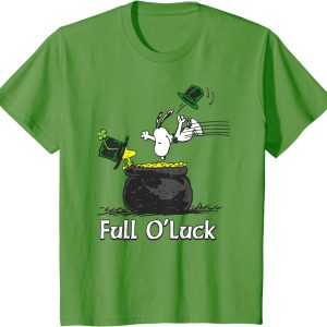 St Patrick Snoopy and Woodstock Peanuts Full OLuck T Shirt3