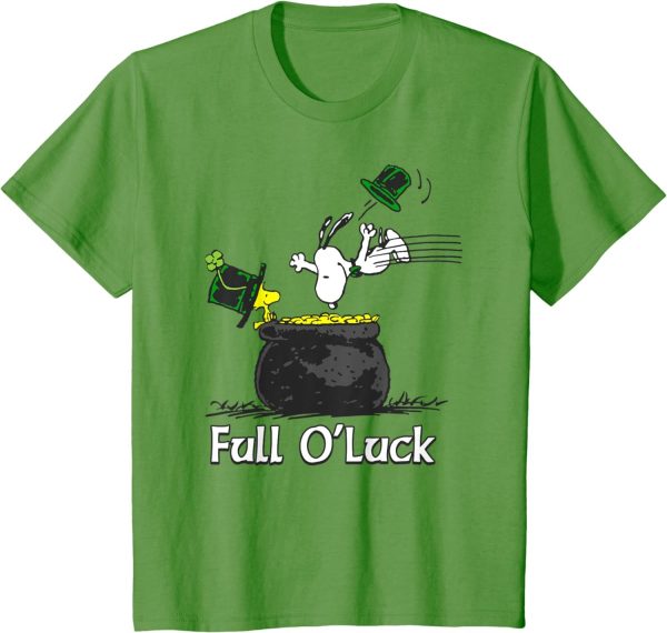 St. Patrick Snoopy and Woodstock Peanuts Full O’Luck T-Shirt