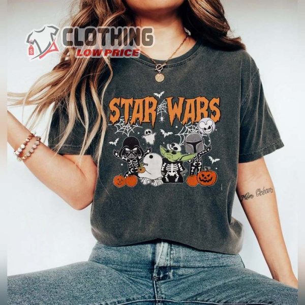 Star Wars Custom Mickey Halloween Shirt, Scary Ghost Skeleton Batman Halloween Shirt