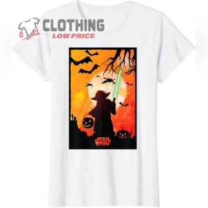 Star Wars Yoda Silhouette Batman Pumkin Moon Halloween T Shirt