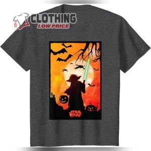 Star Wars Yoda Silhouette Batman Pumkin Moon Halloween T Shirt1