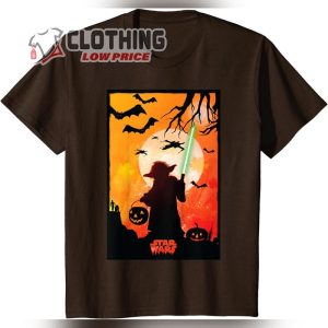 Star Wars Yoda Silhouette Batman Pumkin Moon Halloween T Shirt2