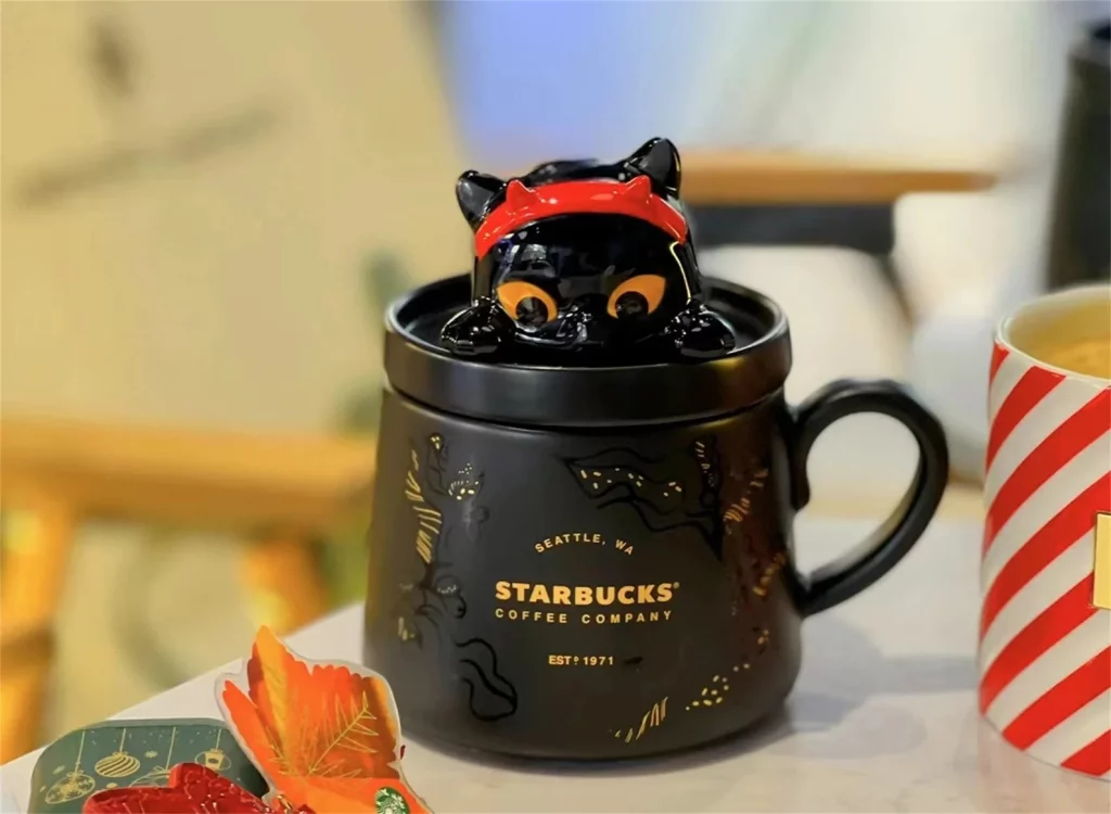 Starbucks Black Cat Halloween Cup etsy