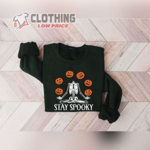 Stay Spooky Skeleton Pumpkin Halloween Sweatshirt Skeleton Halloween Shirt3