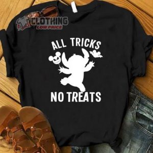 Stitch Is All Tricks And No Treats Short Sleeve, Disney Stitch Halloween Costume Sweatshirt, Stitch Gift For Halloween Shirt