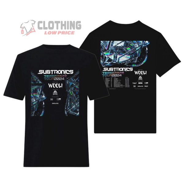 Subtronics Tesseract Tour 2024 Merch, Subtronics New Tour Shirt, Subtronics Tour 2024 With Special Guests Wooli T-Shirt