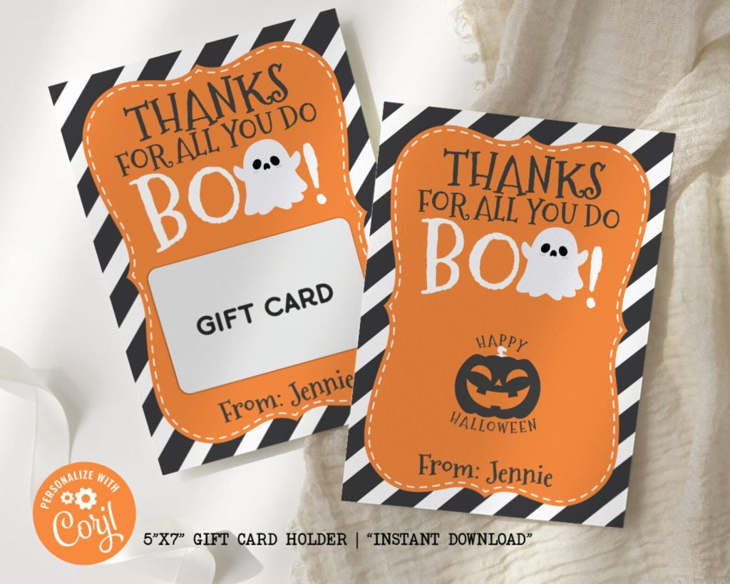 Thank For All You Do BOO Gift Card Holder esty